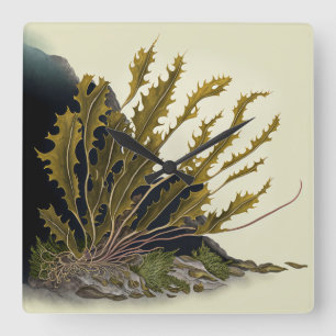 Tidal Fronds Quadratische Wanduhr