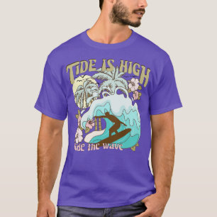Tide ist hoch reiten der Wellenreiter Surfer Somme T-Shirt