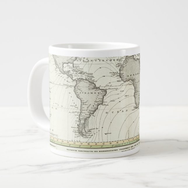 Tide-Wave-Atlas-Karte Jumbo-Tasse (Vorderseite Links)