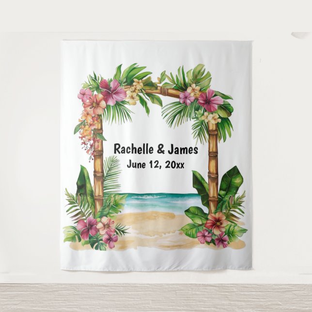 Tides of Love Arch Wedding Backdrop Wandteppich (Vorderseite)