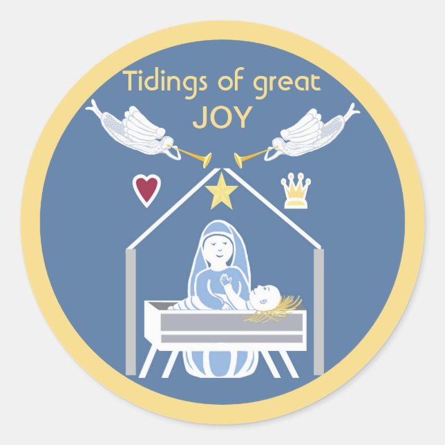 Tidings de grande joie Sticker de la Nativité (Devant)