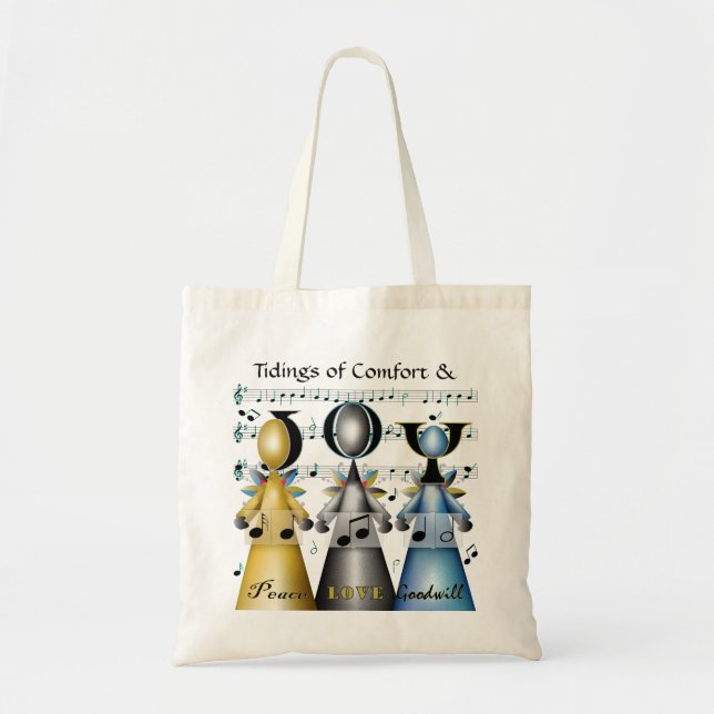 Tidings of Comfort and Joy Christmas Carolers Tragetasche (Vorne)