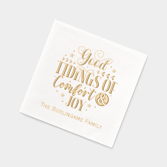 Tidings of Comfort and Joy Typography Nom de famil (Gauche)