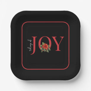 TIDINGS OF JOY RED CHRISTMAS POINSETTIA PAPPTELLER