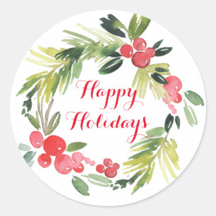 Tidings Stickers Wreath Carte de Noël Sceau Étique