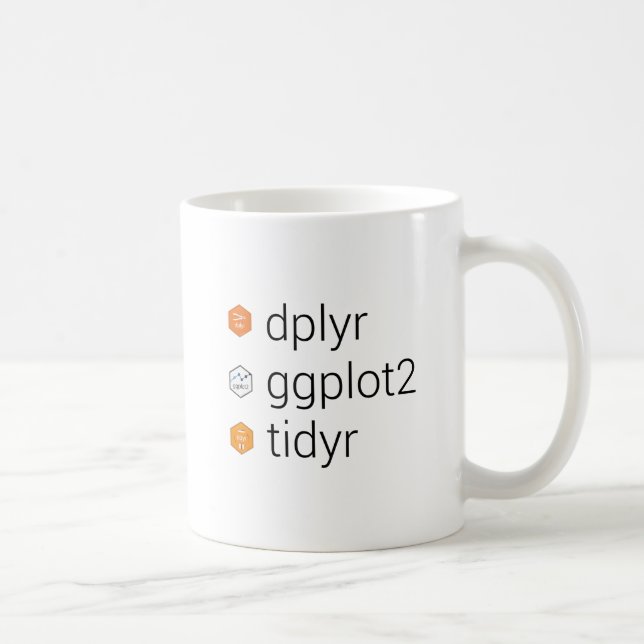 Tidyverse Bibliotheken: dplyr, ggplot2, tidyr Kaffeetasse (Rechts)