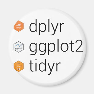 Tidyverse Bibliotheken: dplyr, ggplot2, tidyr Magnet
