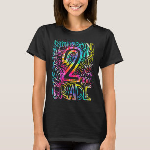 Tie Dye 2nd Grad Typography Team Zweiter Grad Tea T-Shirt