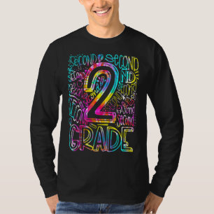 Tie Dye 2nd Grad Typography Team Zweiter Grad Tea T-Shirt