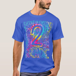 Tie Dye 2nd Grade Typography Team Second Grade Tea T-Shirt