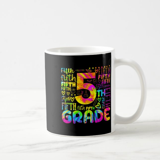 Tie Dye 5th Grade Typography Team Fifth Grade Kaffeetasse (Rechts)