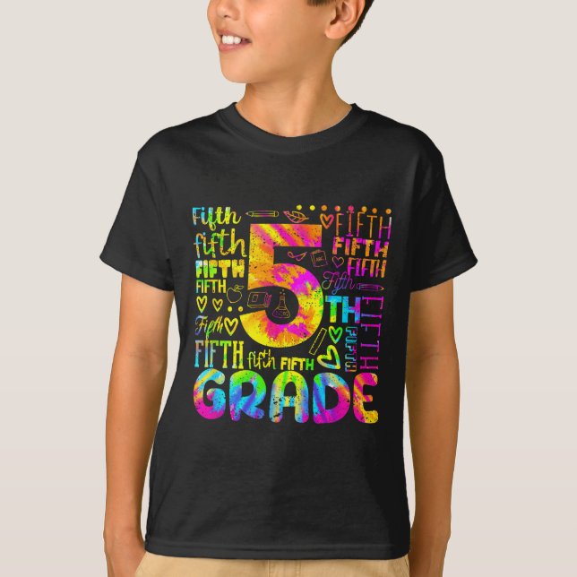 Tie Dye 5th Grade Typography Team Fifth Grade T-Shirt (Vorderseite)