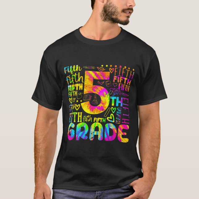 Tie Dye 5th Grade Typography Team Fifth Grade T-Shirt (Vorderseite)