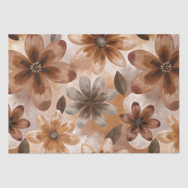 Tie Dye Autumn Floral Seidenpapier (Vorderseite)