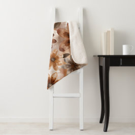 Tie Dye Autumn Floral Sherpadecke