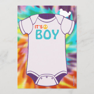 Tie Dye Baby Showboys Invitations Garçons