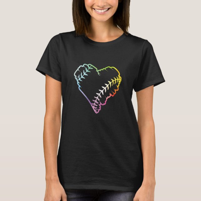 Tie Dye Baseball Heart Baseball Fans Baseball  4 T-Shirt (Vorderseite)