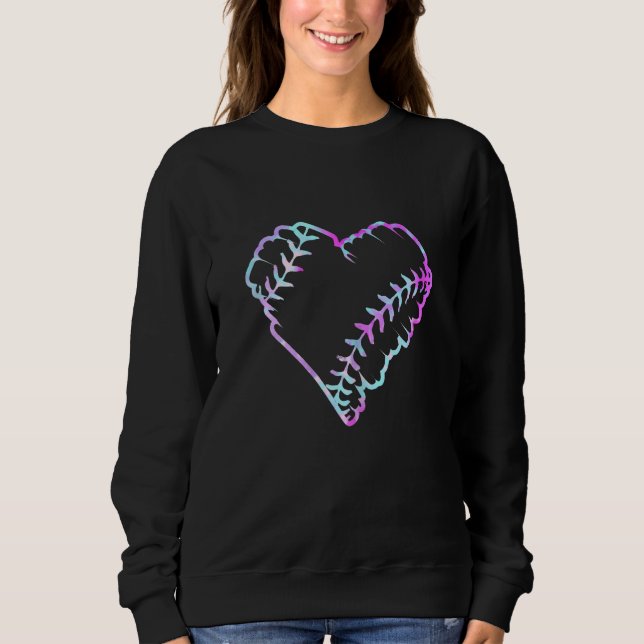 Tie Dye Baseball Heart Baseball Fans Baseball Sweatshirt (Vorderseite)
