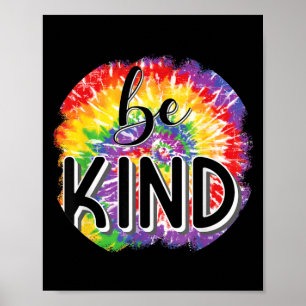 Tie Dye Be Kind Inspirierend Vintage Retro Sonnenu Poster