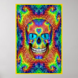 Tie Dye Crâne Morts Zombie Morte Morte Posters col