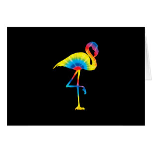 Tie Dye Flamant rose arc-en-ciel Imprimer Oiseau A