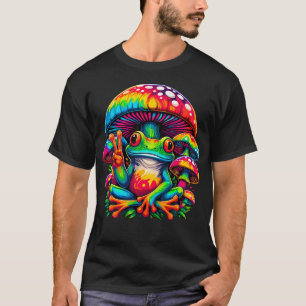 Tie-Dye-Frosch-Friedenszeichen-Pilz-Hippie T-Shirt