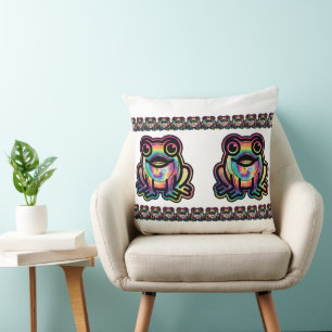 Tie-Dye-Frosch Kissen