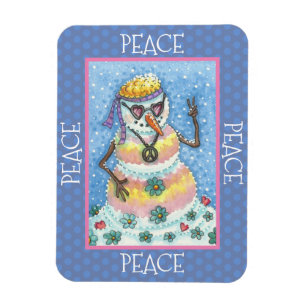 TIE DYE GROOVY SCHNEEMANN, FRIEDEN AUF ERDEN WEIHN MAGNET