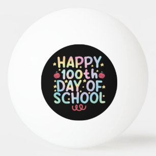 Tie Dye Happy 100. Schultag Lehrer Student Tischtennisball