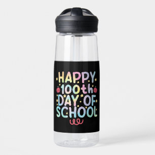 Tie Dye Happy 100. Schultag Lehrer Student  Trinkflasche