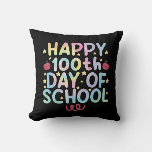 Tie Dye Happy 100. Tag der Schule Lehrer Student Kissen