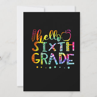 Tie Dye Hello sixth th Grade Teacher Save The Date
