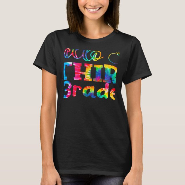 Tie Dye Hello Third 3rd Grade First Day Of School  T-Shirt (Vorderseite)
