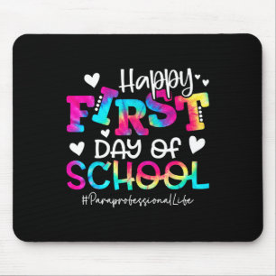 Tie Dye Hilfskraft Froher erster Schultag Mousepad