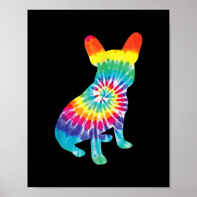 Tie Dye Hippie French Bulldog Gift For Dog Lover Poster (Vorne)