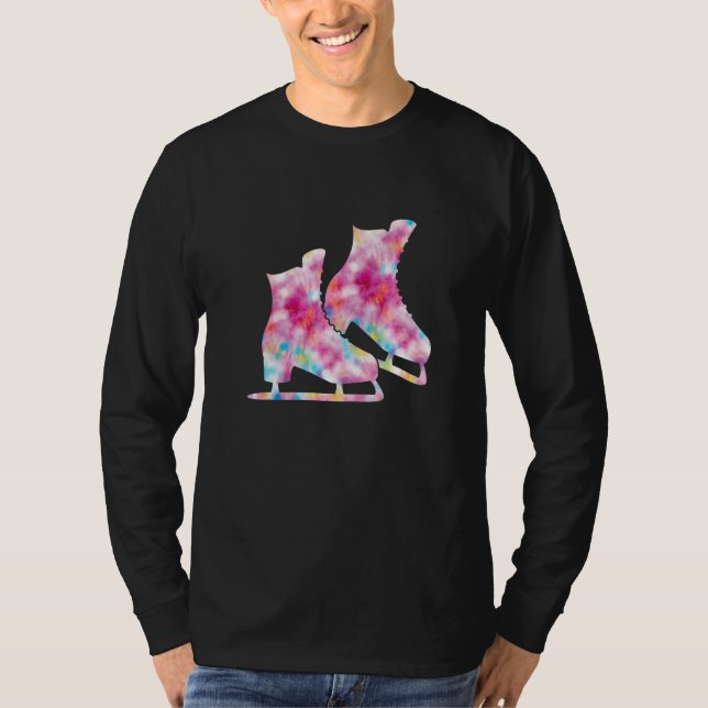 Tie Dye Ice Skates Ice Skating Figure Skating Girl T-Shirt (Vorderseite)