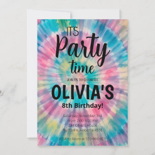 Tie Dye Invitation Anniversaire Rainbow Tie Dye An