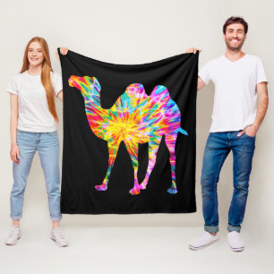 TIE DYE KAMEL FLEECEDECKE