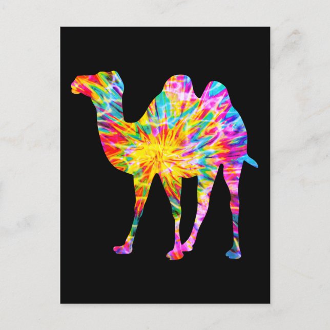 TIE-DYE-KAMEL POSTKARTE (Vorderseite)