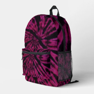 Tie-Dye Lila Rosa Schwarz Hippie Retro-Muster Bedruckter Rucksack