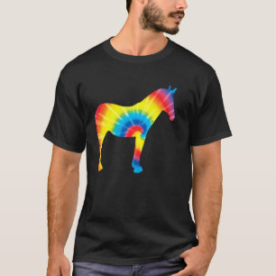 Tie Dye-Maultier Regenbogen-Druck Esel Pferd Hippi T-Shirt