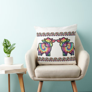 Tie Dye Milchkuh Kissen