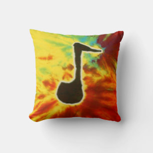 Tie Dye Music Note Coussin