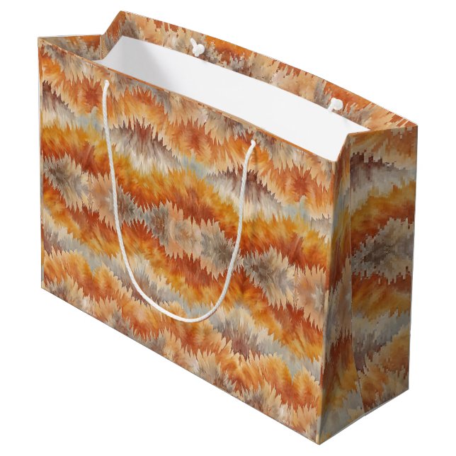 Tie Dye Organic Art Große Geschenktüte (Rückseite Schrägansicht)
