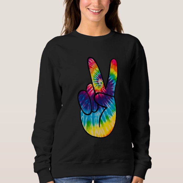 Tie Dye Peace Sign Hand  Hippies V   1 Sweatshirt (Vorderseite)