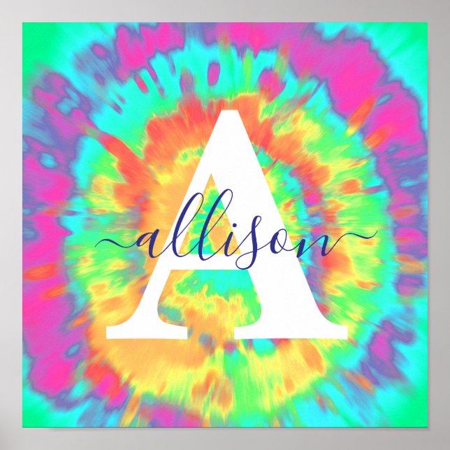 Tie Dye personalisiert  Poster (Vorne)