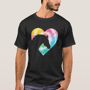 Tie Dye Pferd Herzförmig - Tierliebhaber Pferderei T-Shirt