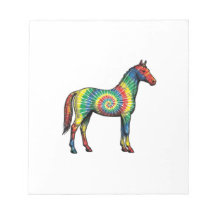 Tie-Dye-Pferd Vintage-Stichvektor Kunst Notizblock