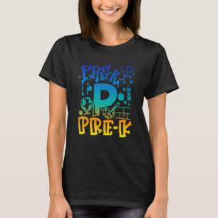 Tie Dye Pre K Team Lehrer Junge Graffiti Stil Rück T-Shirt