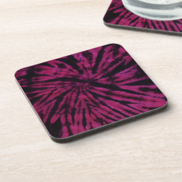 Tie-Dye Purple Pink Black Hippie Retro Pattern Getränkeuntersetzer
